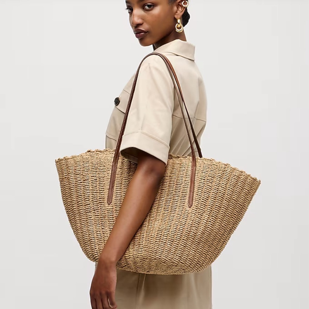 JCrew Como Woven Straw Tote